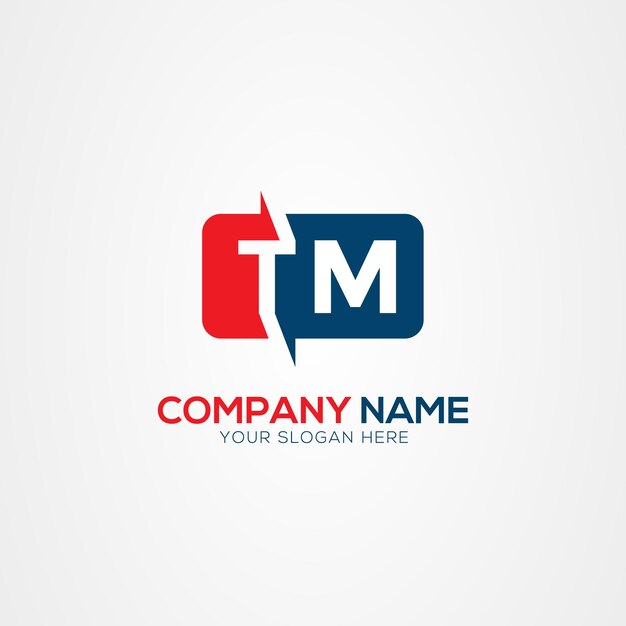 TM o MT Creative Modern Letters Elemento de diseño del logotipo