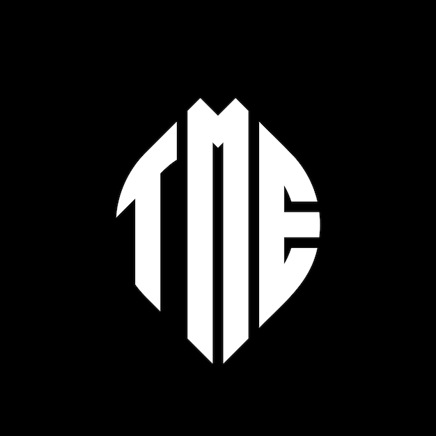 TME diseño de logotipo de letra de círculo con forma de círculo y elipse TME letras de elipse con estilo tipográfico Las tres iniciales forman un logotipo de círculo TME círculo emblema monograma abstracto letra marca vector