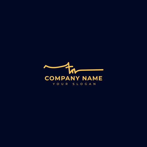 Tn Diseño de vector de logotipo de firma inicial