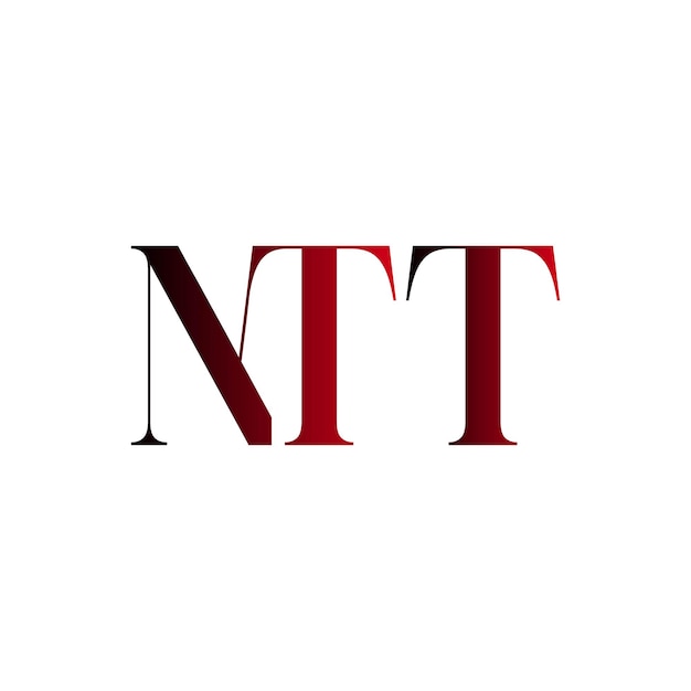 tn nt ttn tnt nnt ntn ntt logotipo de marca rojo negro gradiente texto tipografía diseño de fuente letra inicial