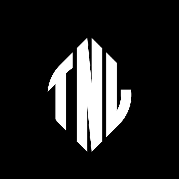 TNL diseño de logotipo de letra de círculo con forma de círculo y elipse TNL letras de elipse con estilo tipográfico Las tres iniciales forman un logotipo de círculo TNL círculo emblema monograma abstracto letra marca vector