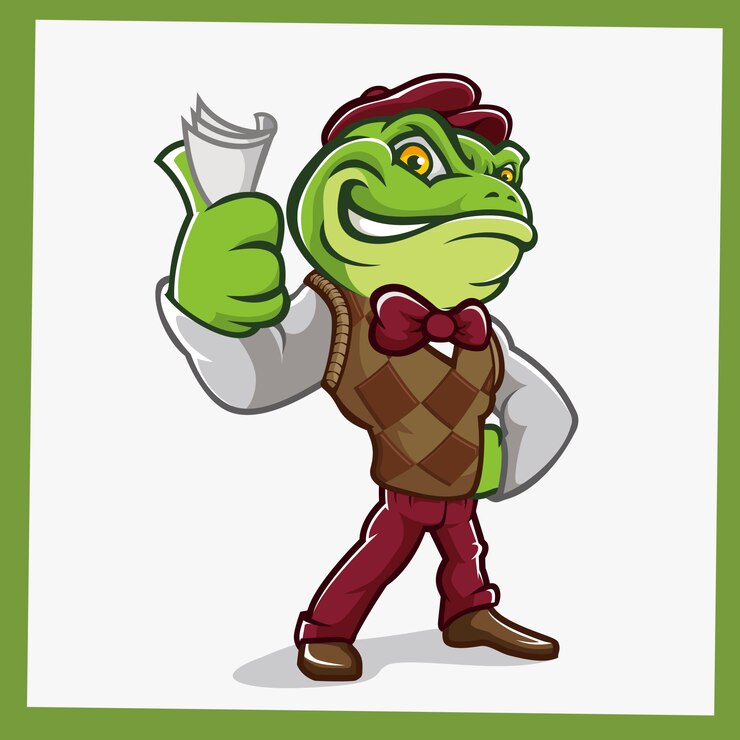 Vector toad frog stand personajes de la mascota