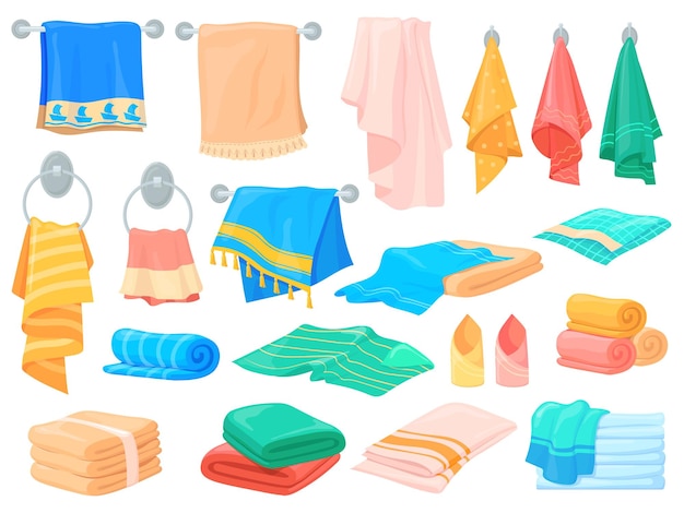Toallas de baño de dibujos animados Paño de tela de dibujos animados para toalla de cocina de mano manta hotel de playa spa lavandería ducha textil paño colgado en rollos de baño pila doblada vector ordenado