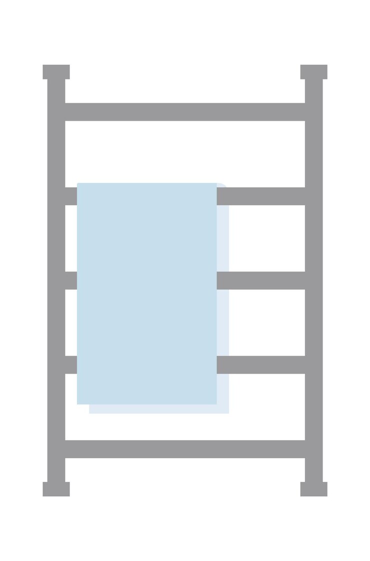 Vector toallero calentado cuarto de baño icono interior ilustración vectorial