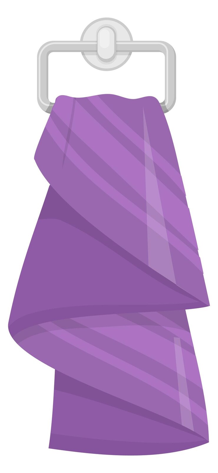 Vector toallita colgante icono de tela de toalla a rayas de dibujos animados