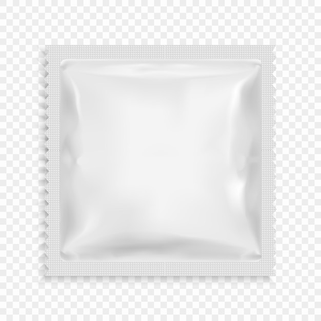 Toallitas húmedas de papel de embalaje de plantilla en blanco blanco realista.