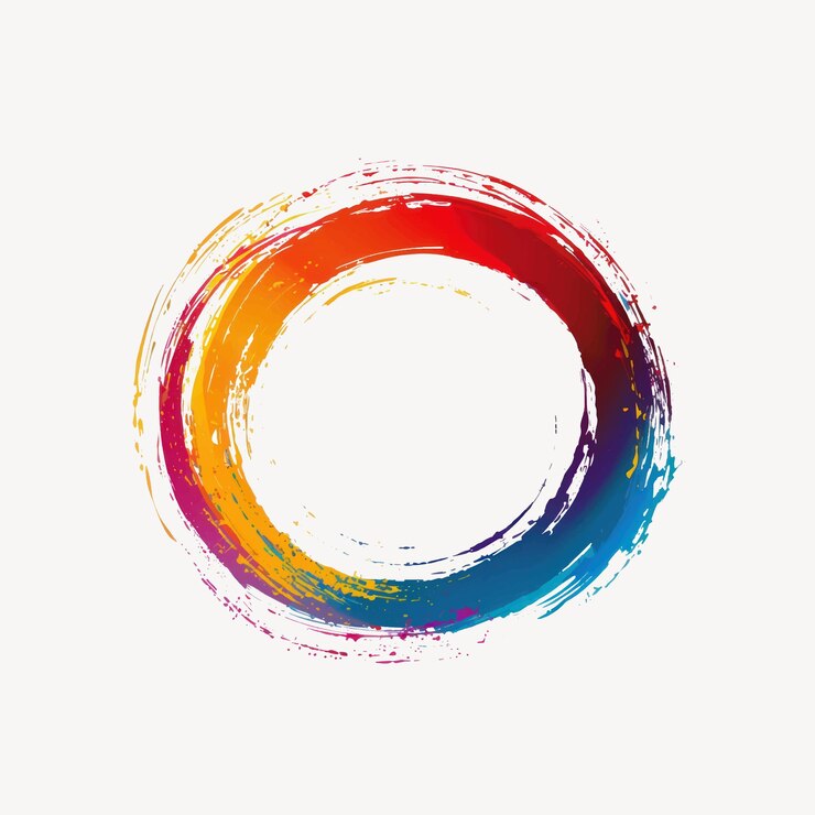 Vector toca de pincel circular y colorida