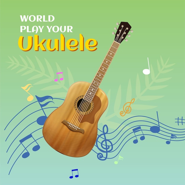 Vector toca el ukulele