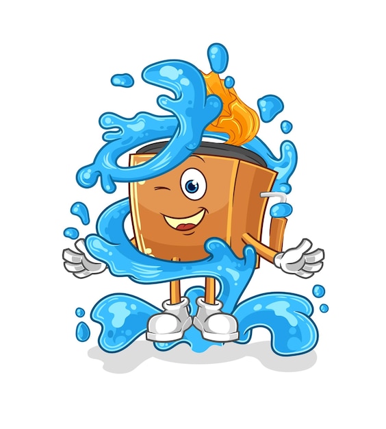 Tocadiscos fresco con vector de dibujos animados de mascota de agua