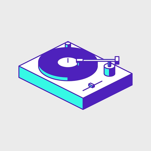 Tocadiscos Tocadiscos icono de vector isométrico ilustración