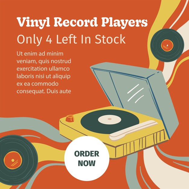 Tocadiscos de vinilo dejado en stock tienda vintage