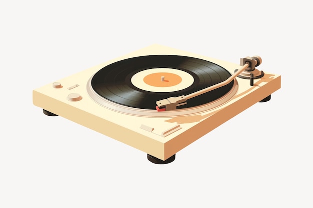 Tocadiscos vintage que tocan discos de vinilo
