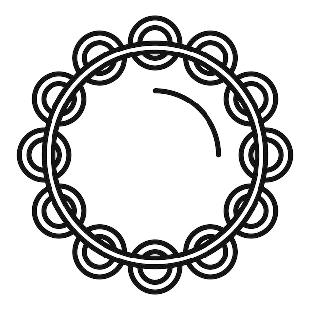 Tocar pandereta icono contorno vector Música samba Instrumento musical