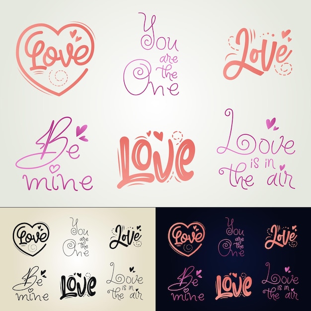 Todas las citas de amor Letras dibujadas a mano Citas de amor inspiradoras para el bolso de la camiseta Tarjeta de impresión bajo demanda