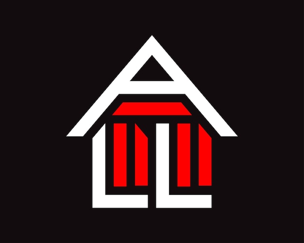 Todas las letras vector de diseño de logotipo de construcción inmobiliaria