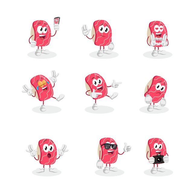 Todo listo la mascota del logotipo de la carne