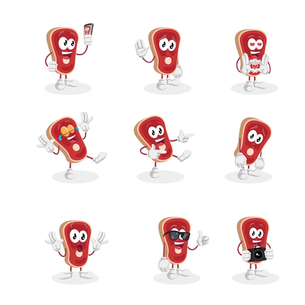 Todo listo la mascota del logotipo de la carne