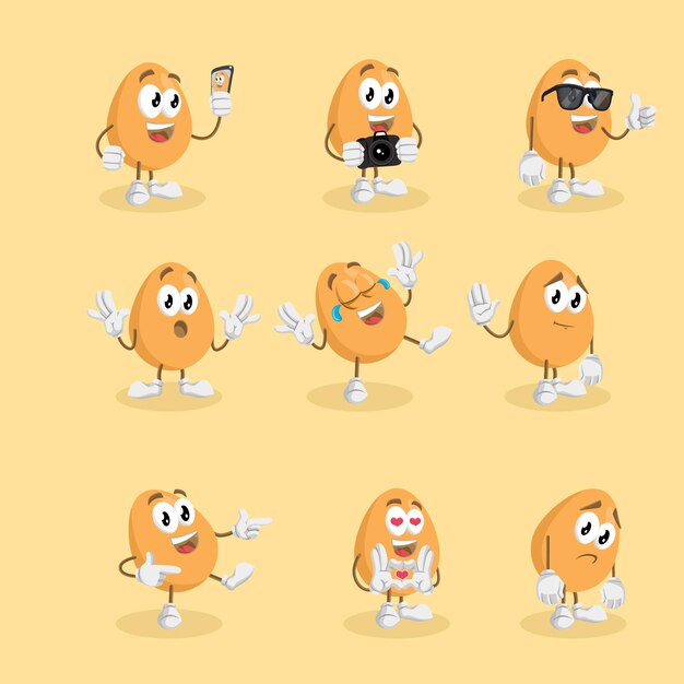Todo listo, la mascota del logotipo del huevo.