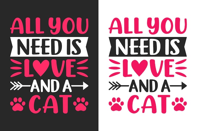 Todo lo que necesitas es amor y un diseño de camiseta de gato para Cat Lover