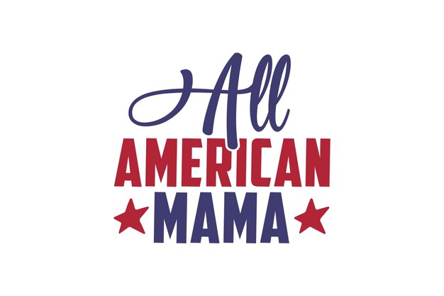 Todo el logo de american mama con estrellas y rayas.