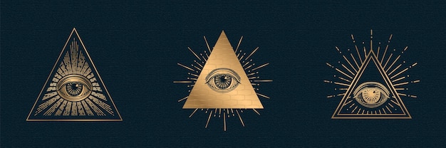 Vector todo el ojo que ve la ilustración del símbolo illuminati