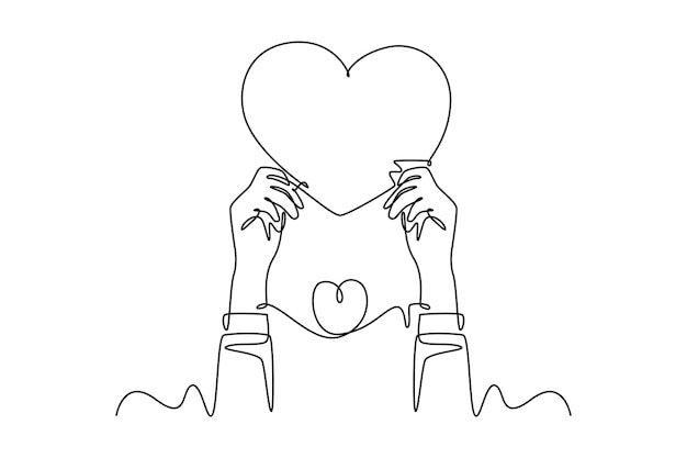 Todo sobre el concepto del amor Diseño de dibujo de línea única Ilustración gráfica vectorial