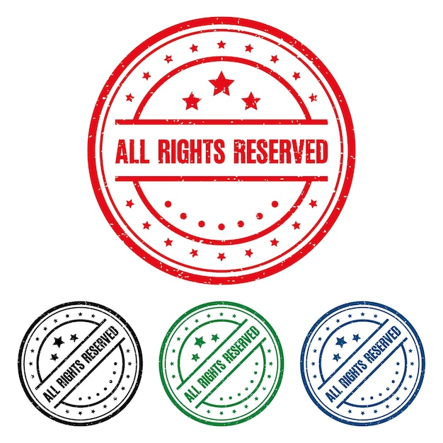 Todos los derechos reservados Ilustración vectorial de sellos de goma