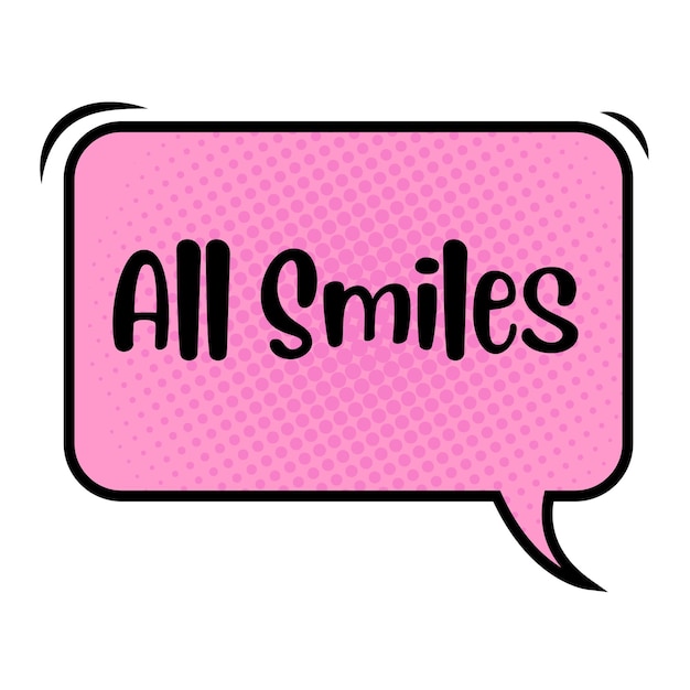 Todos los sonrisas mensajes pegatina diseño letras pegatina mensaje tipográfico insignia de chat