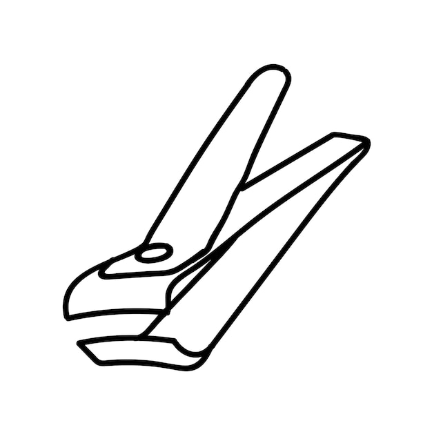 Toe nail clipper icono dibujado a mano ilustración vectorial