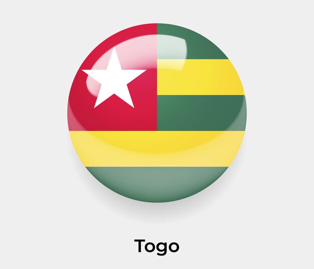Togo bandera brillante burbuja icono vector ilustración