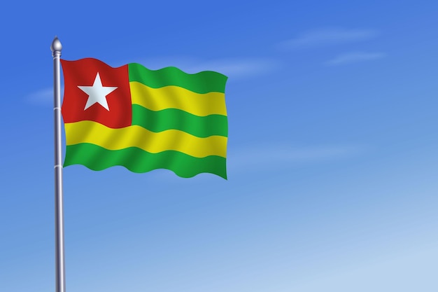 Togo bandera día de la independencia fondo de cielo azul