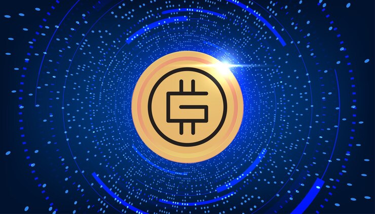 Vector token de metaverso verde banner de moneda gmt fondo de banner de concepto de criptomoneda de moneda gmt