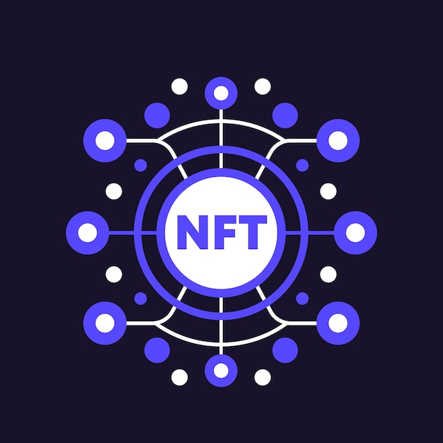 Vector token no fungible nft, ilustración vectorial