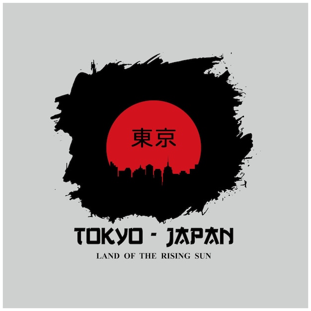 Vector tokio japón tipografía gráfica de camiseta ilustración vectorial