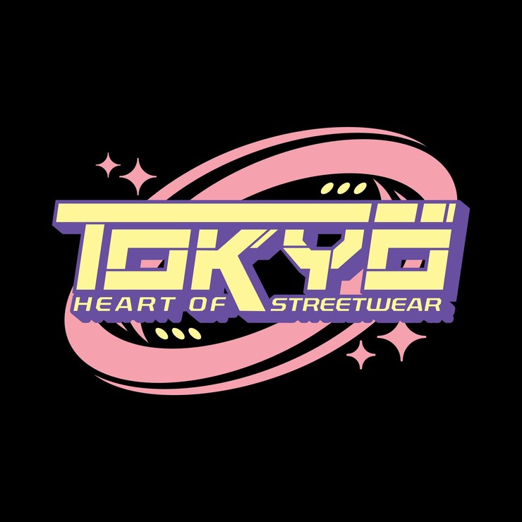 Vector tokio japón y2k streetwear estilo colorido eslogan tipografía vector diseño icono ilustración.