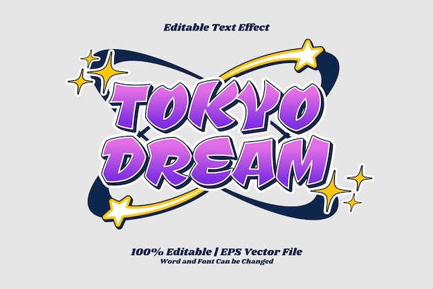 Tokyo Dream Texto editable Efecto estilo y2k