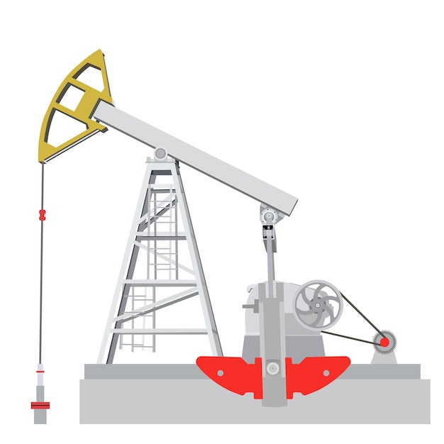 Toma de bomba de aceite Equipo de la industria petrolera Ilustración vectorial
