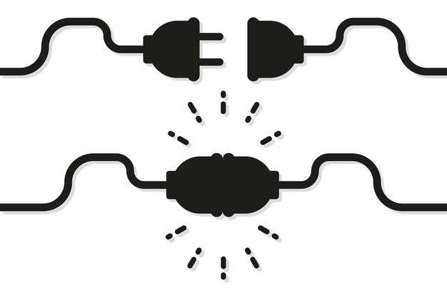 toma de corriente se conecta. Vector