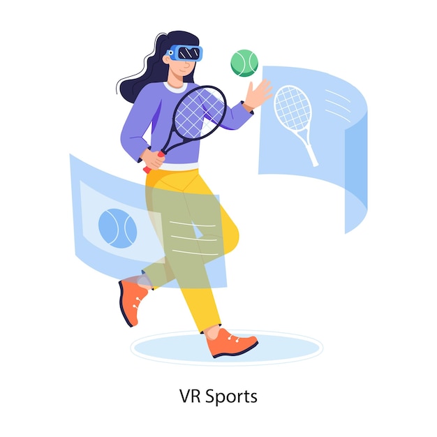 Toma esta ilustración plana de los deportes en realidad virtual