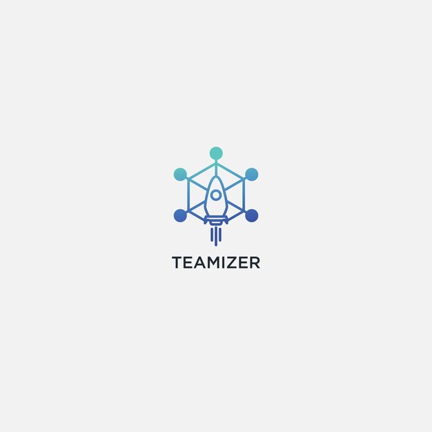 Toma del logotipo del cohete y la tecnología de laboratorio.