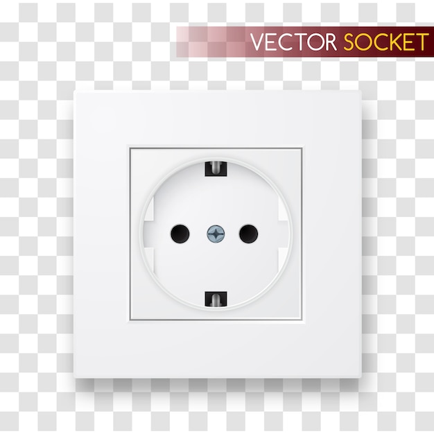 Toma realista. Ilustración de toma de corriente.
