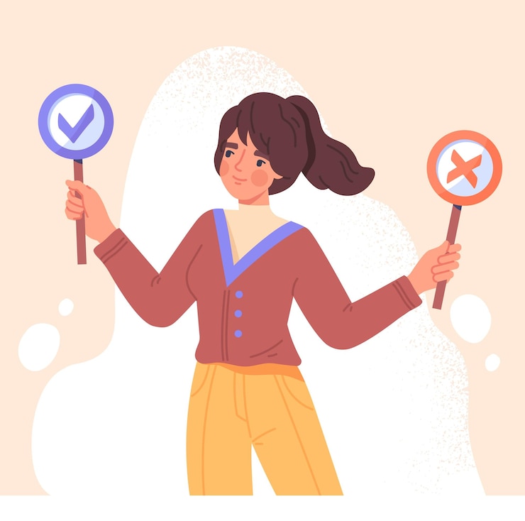 Vector tomar decisiones de negocios concepto