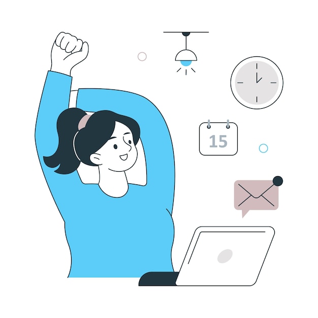Tomar un descanso del trabajo Diseño de estilo plano Ilustración vectorial EPS 10 Archivo