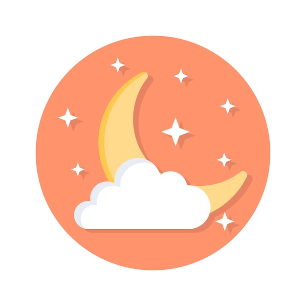 Tomar este icono creativamente elaborado de la noche en el estilo de diseño plano listo para el uso premium