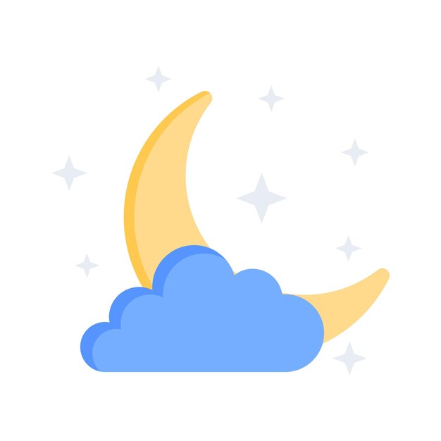 Tomar este icono creativamente elaborado de la noche en el estilo de diseño plano listo para el uso premium