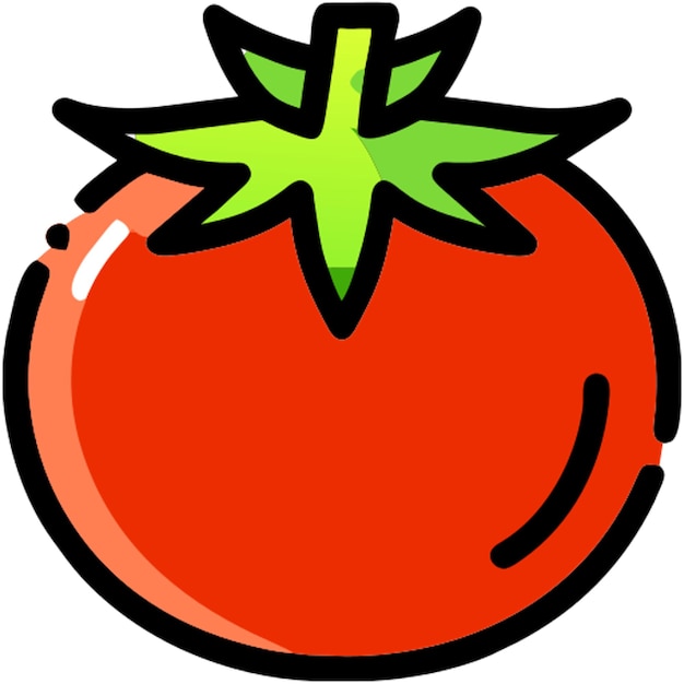 tomate aislado en fondo blanco icono línea rota
