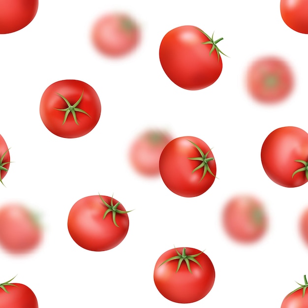 Tomate cayendo verduras rojas voladoras 3d comida para cocinar pasta de envoltura elementos de movimiento realistas naturaleza orgánica ingrediente de dieta cocina impresión textil para tela fondo de diseño vectorial