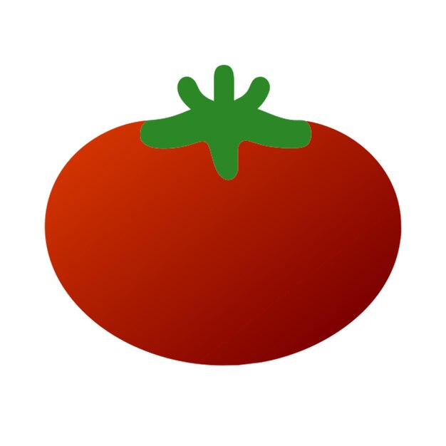un tomate de forma simple en un icono de fondo blanco