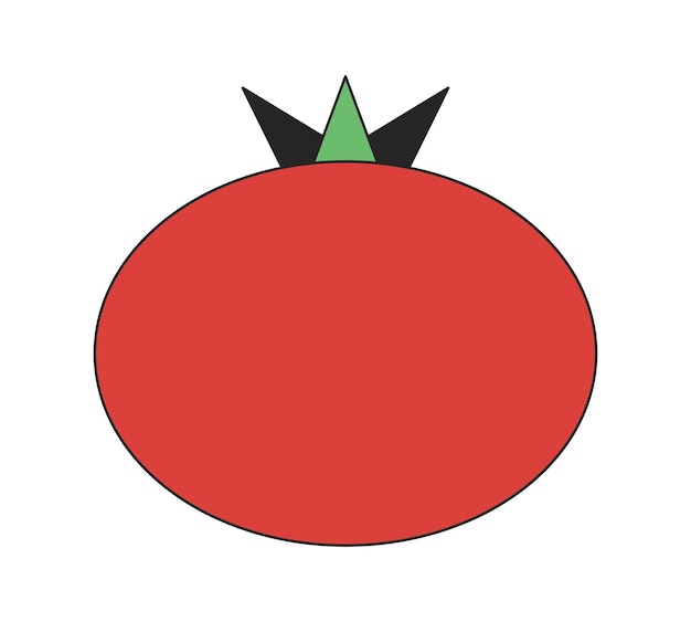 Tomate fresco línea plana color objeto vectorial aislado Verdura orgánica Imagen de clip art editable sobre fondo blanco Ilustración de punto de dibujos animados de contorno simple para diseño web