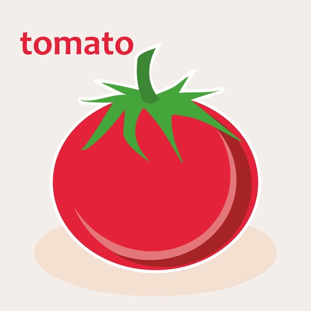 Tomate, icono, alimento fresco, vector, sabroso, rojo, vegetal